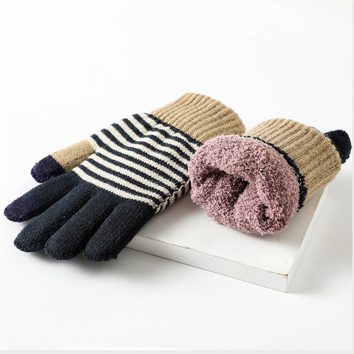 DOUBLE-LAYER WARM TOUCH SCREEN GLOVES