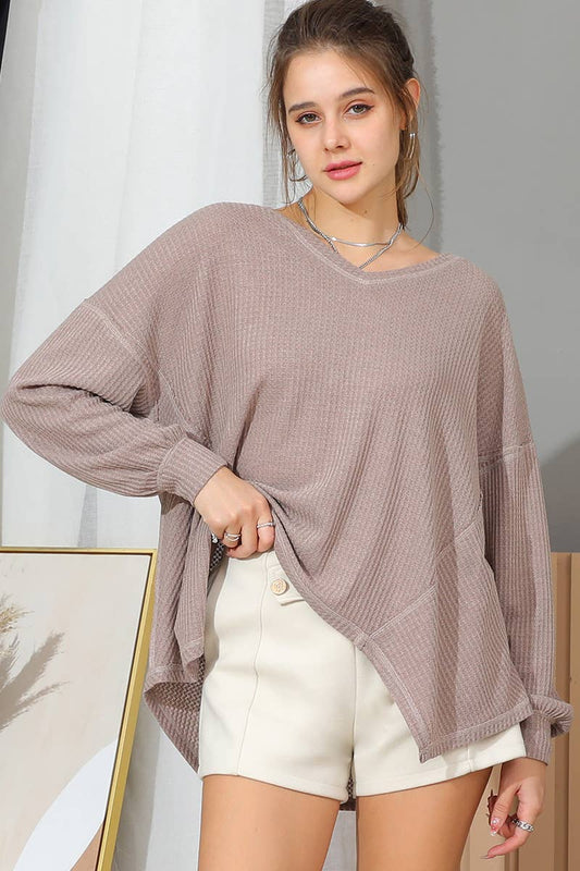 CWTTL1471_Casual Loose Fit Long Sleeve Tops