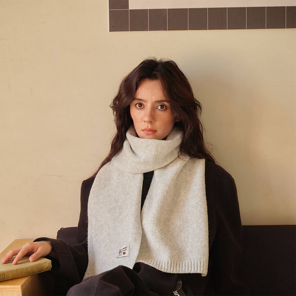 Solid Wool Blend Knit Scarf for Women ??Warmth_CWASC2284