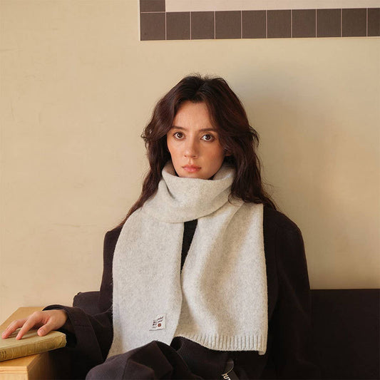 Solid Wool Blend Knit Scarf for Women ??Warmth_CWASC2284