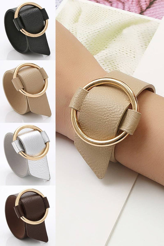 SIMPLE RING POINT WIDE FASHION BRACELET_CWAJE001
