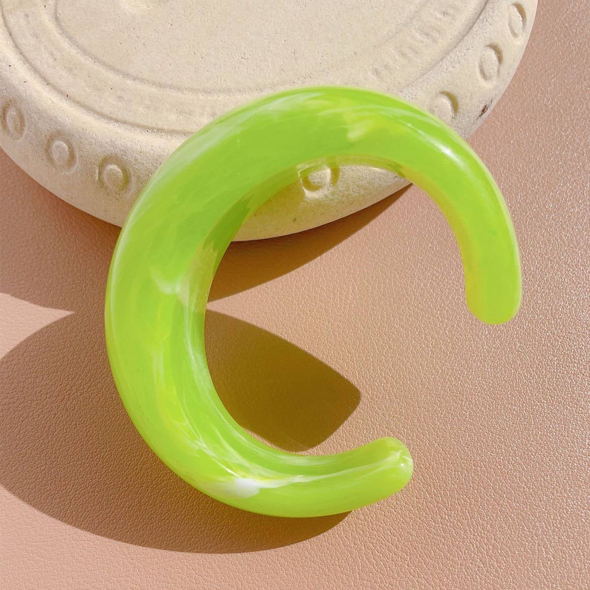 Thin Open Cuff Acrylic Bracelet for Petite Women