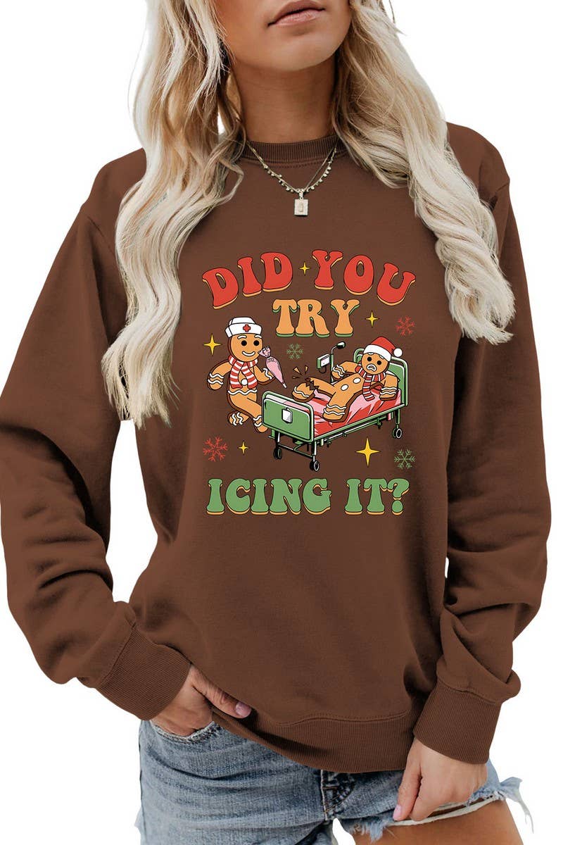 CWTBLL01331_FUNNY CHRISTMAS GRAPHIC LONG SLEEVE SWEATSHIRT