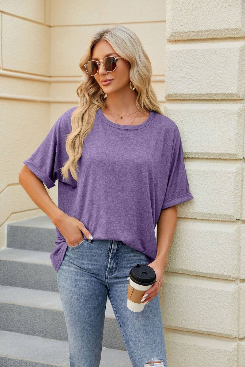 CWTTS0816_Round Neck Short Sleeve Knit Top