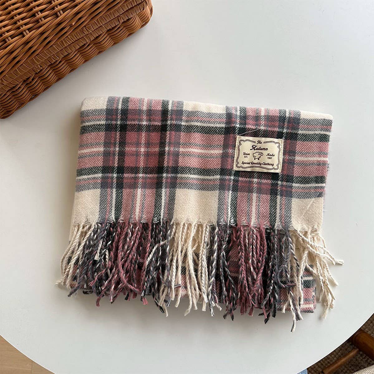 Plaid Colorblock Scarf - Classic Winter Wrap_CWASC2347