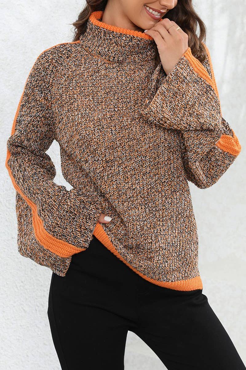 CWOSWL1705_Turtle Neck Long Sleeve Pullover Sweater
