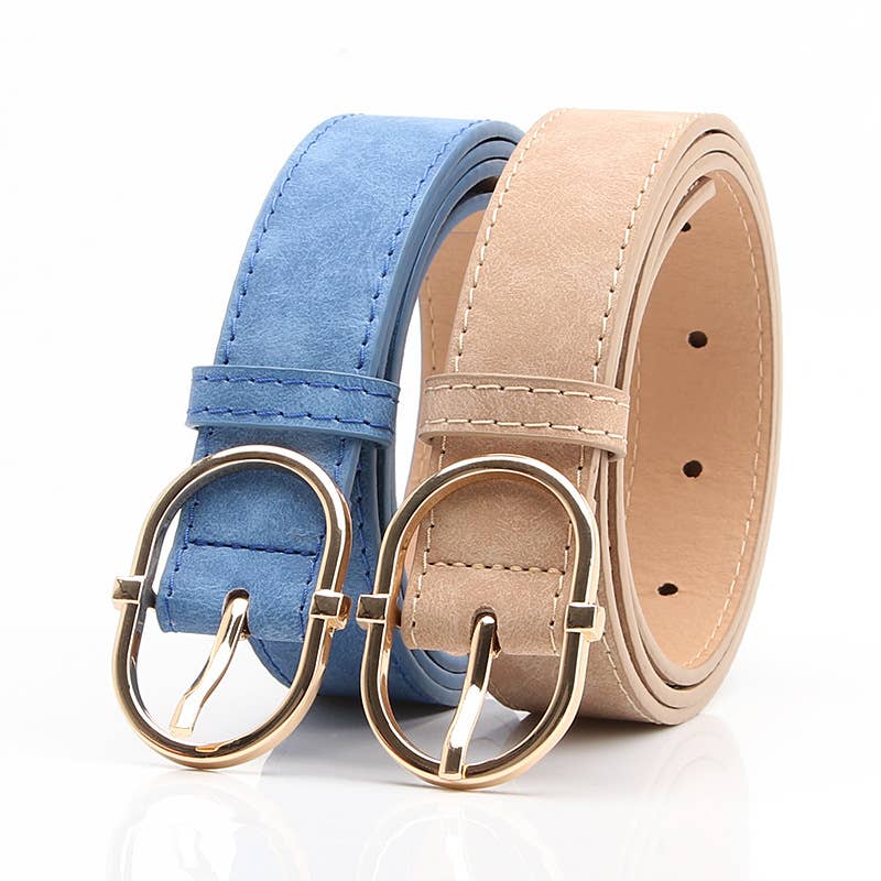 Comfortable jeans belt with alloy pin buckle