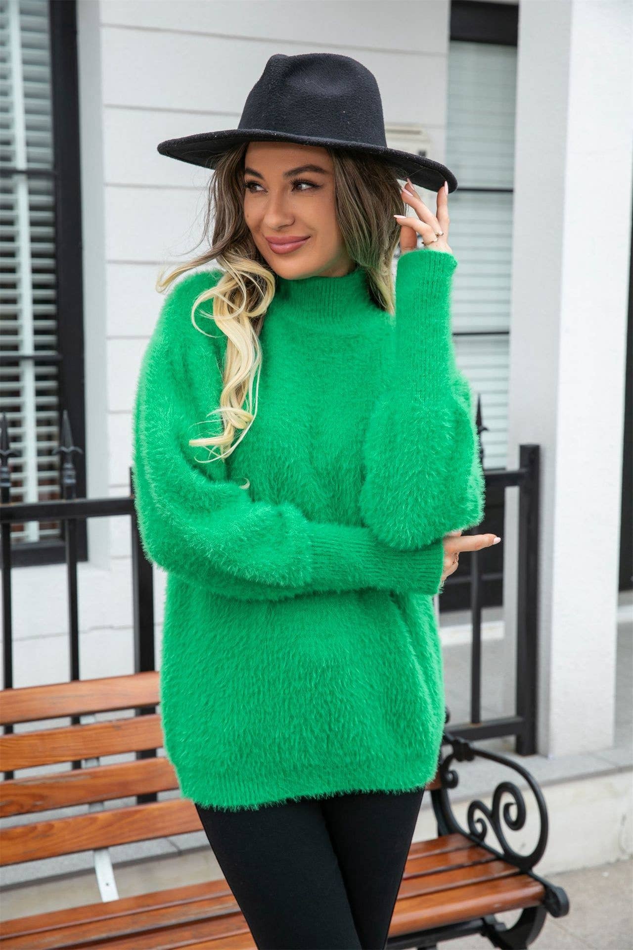 CWOSWL1036_Turtle Neck Long Sleeve Pullover Sweater