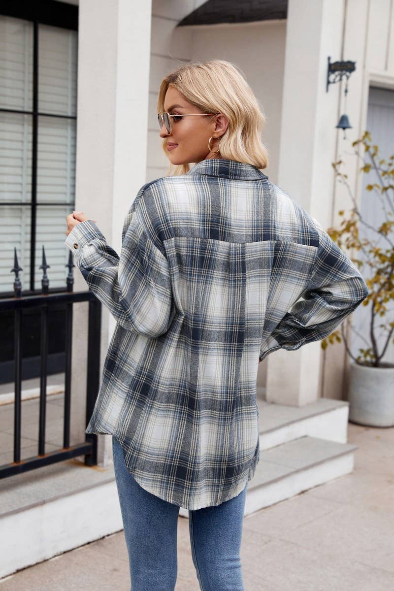 CWTSTL1455_LOOSE-FITTING BUTTON-DOWN PLAID SHIRT