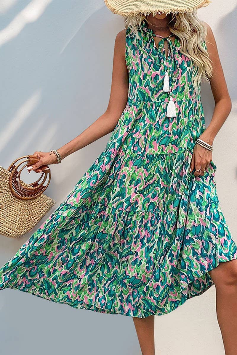 CWDMD2512_SLEEVELESS BOHEMIAN LONG DRESS