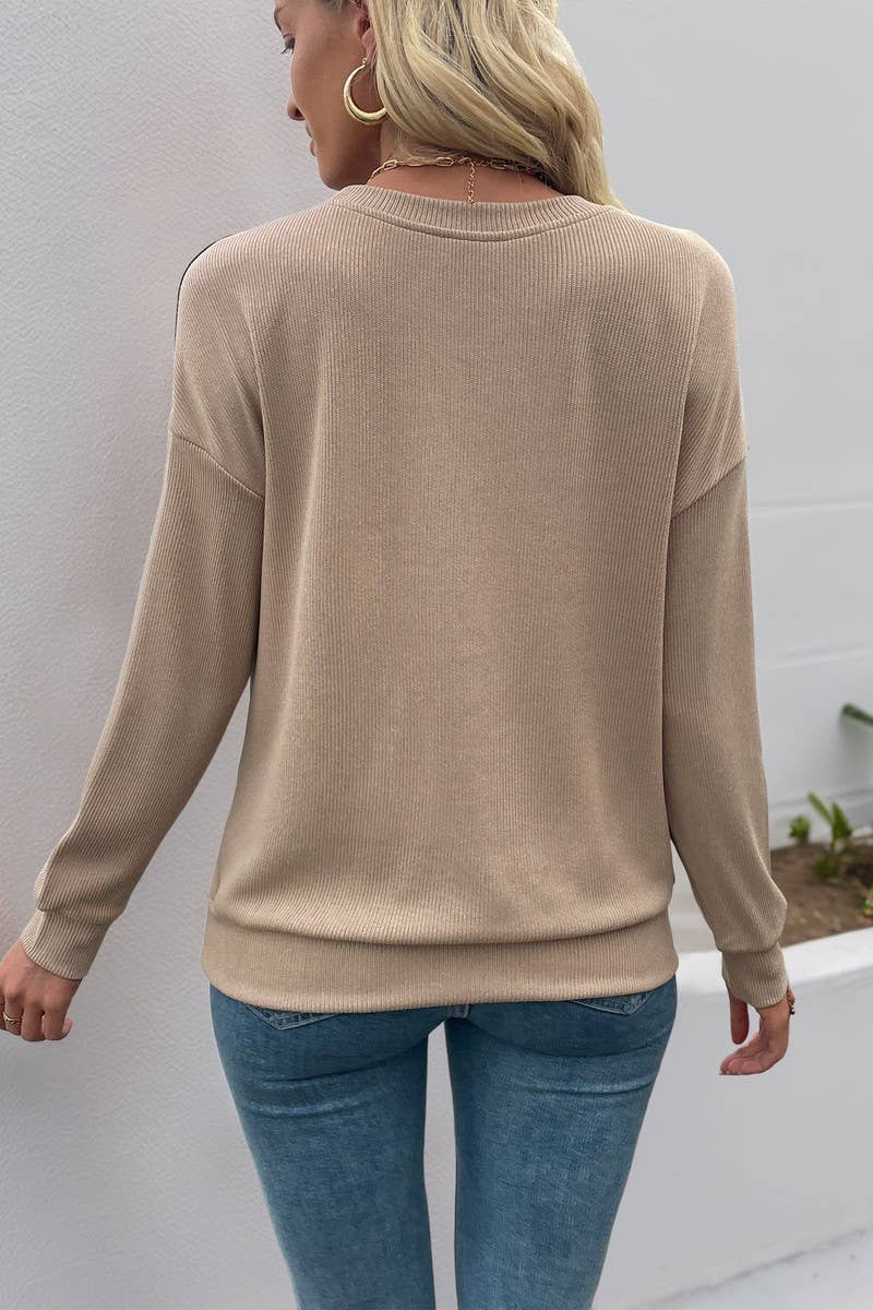 CWTBLL4042_VINTAGE LONG SLEEVE CREWNECK LEOPARD SWEATSHIRT