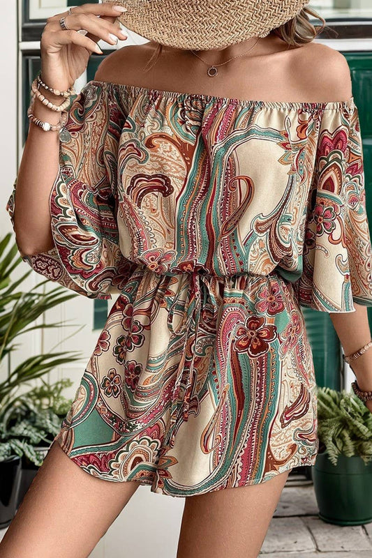 CWSJS1097_ETHNIC STYLE PRINTED OFF-SHOULDER JUMPSUIT