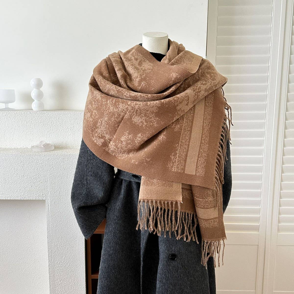 CWASC03141_VINTAGE REVERSIBLE SCARF BOHO WINTER WARM SHAWL