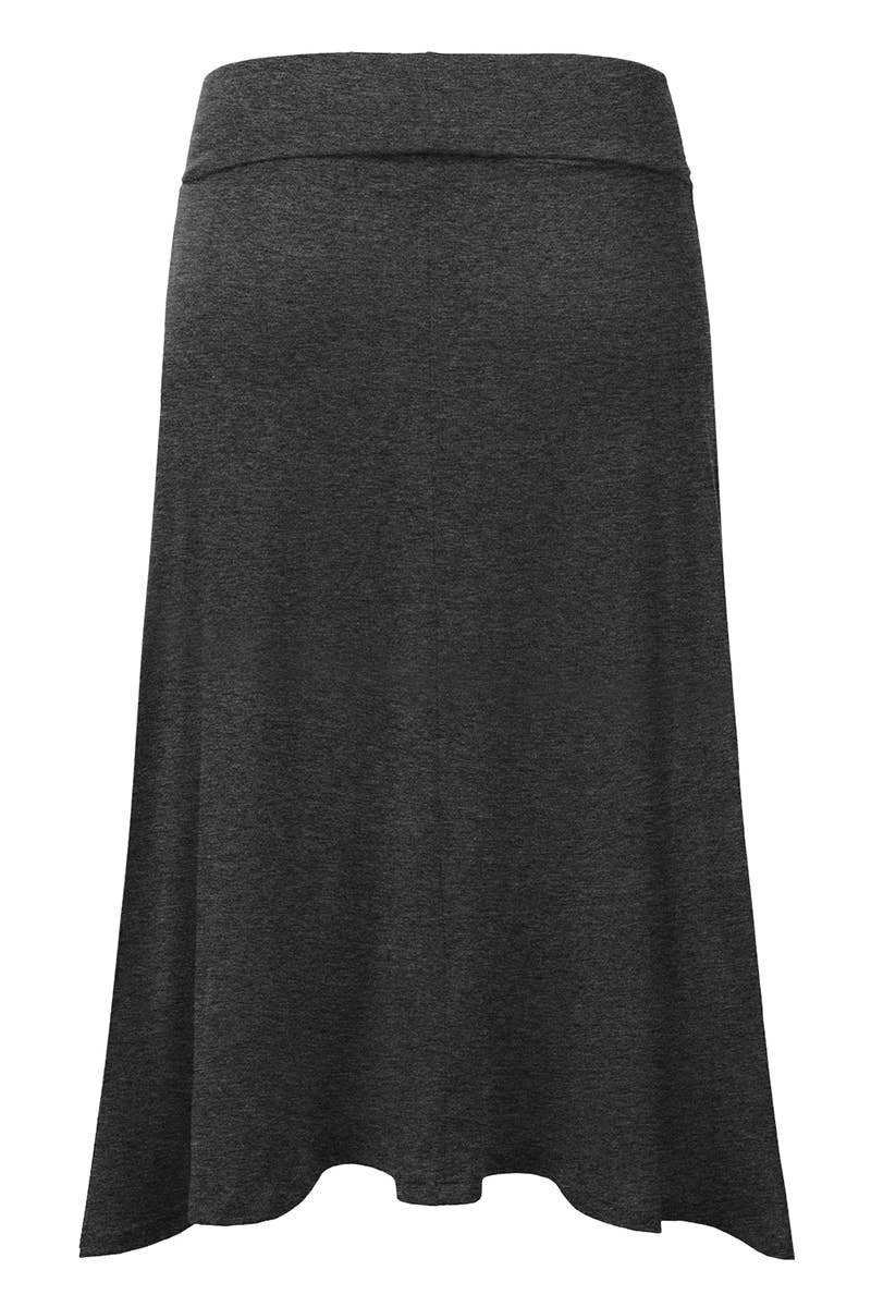 AWBMS204_High Waist Elastic Flared Midi Skirt