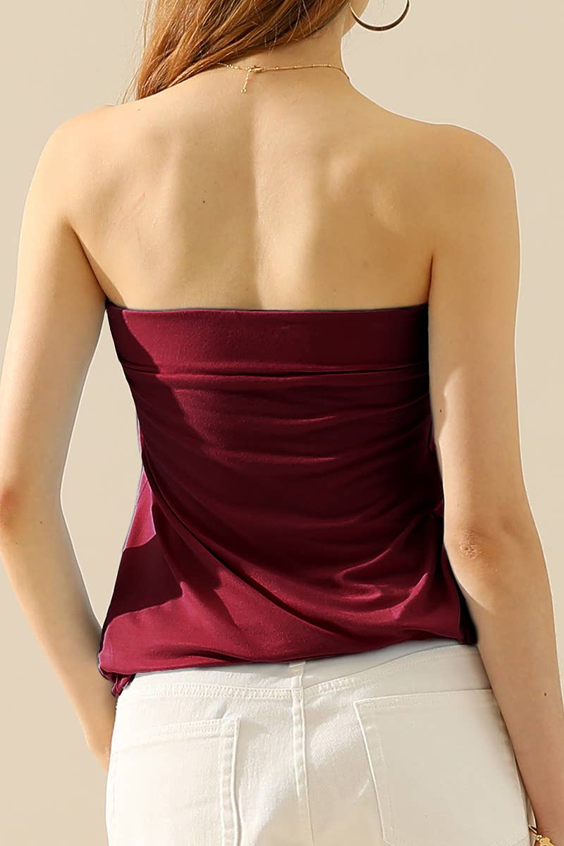 AWTTSL130_Basic Sleeveless Pleated Tube Top