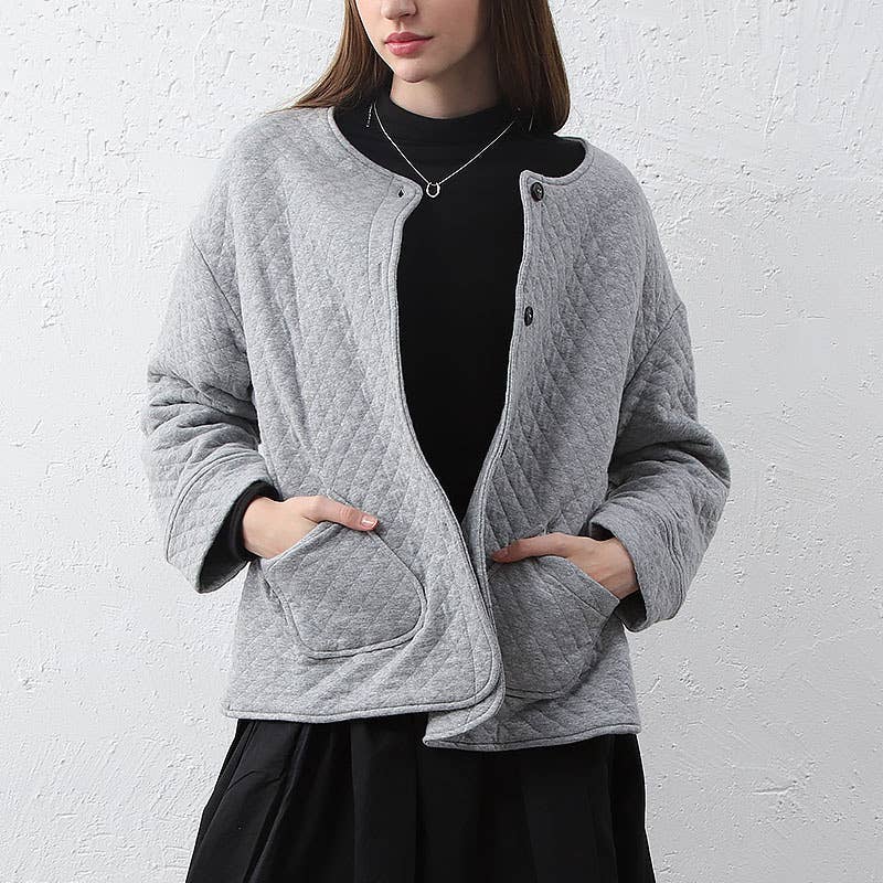 Diamond-shaped double-sided cotton jacket