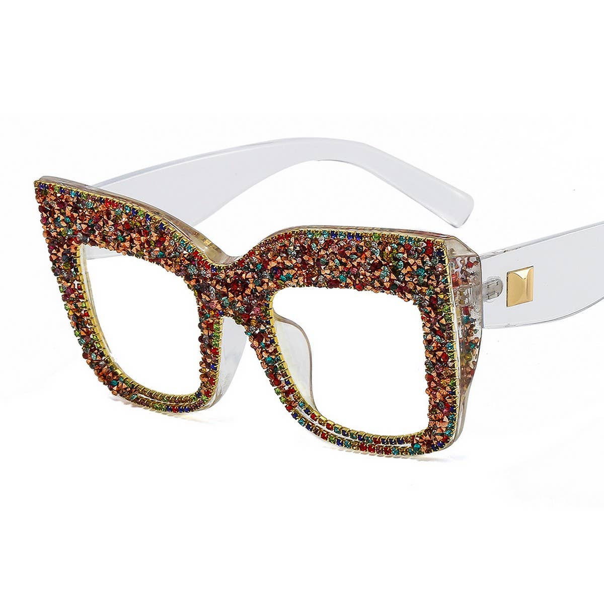 CAT'S EYE RIVET GLASSES FRAME WITH rhinestoneS_CWASG0756