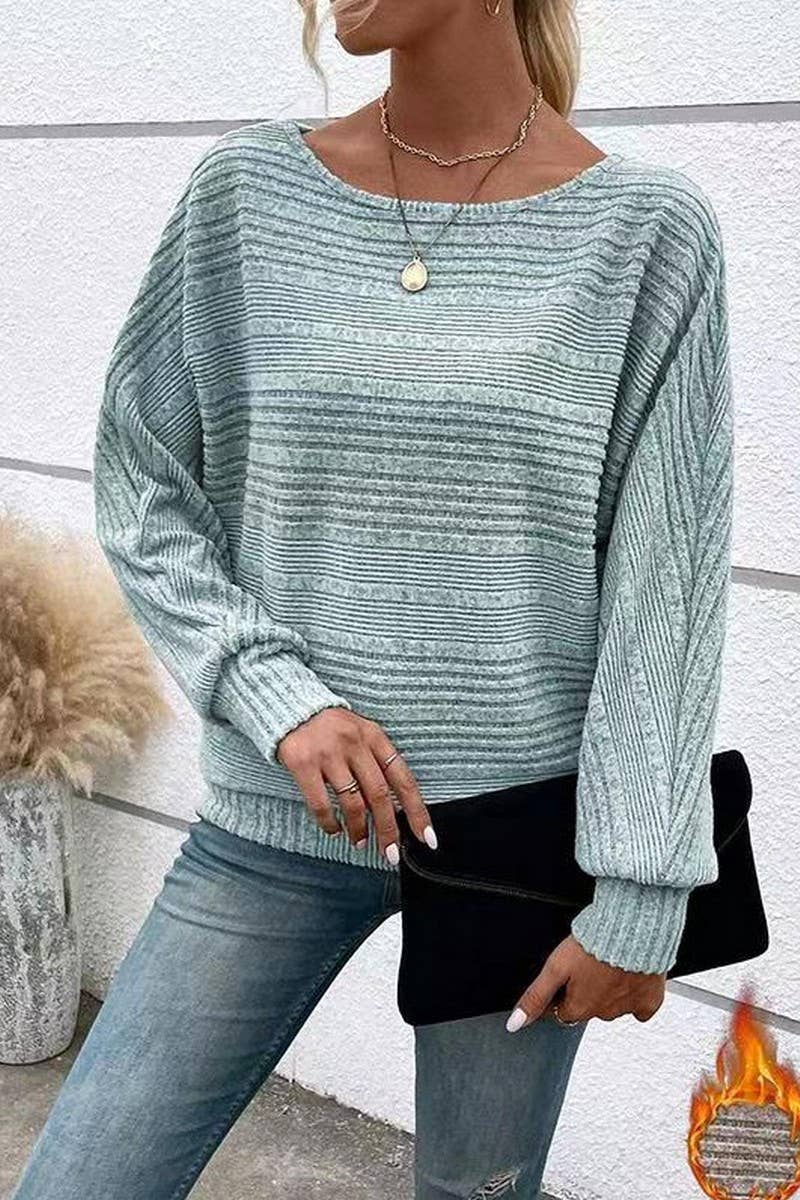 CWTBLL00721_SOLID COLOR LONG-SLEEVED PATCHWORK TOP