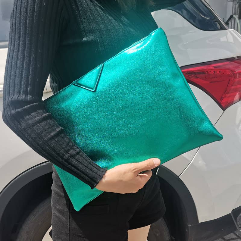 Glitter soft PU large-capacity clutch bag