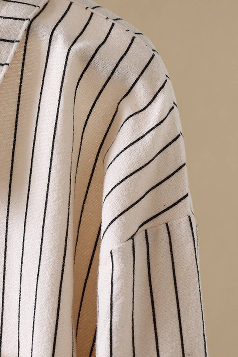 CWTSTL2248_LOOSE CASUAL STRIPED LONG SLEEVE SHIRT TOP