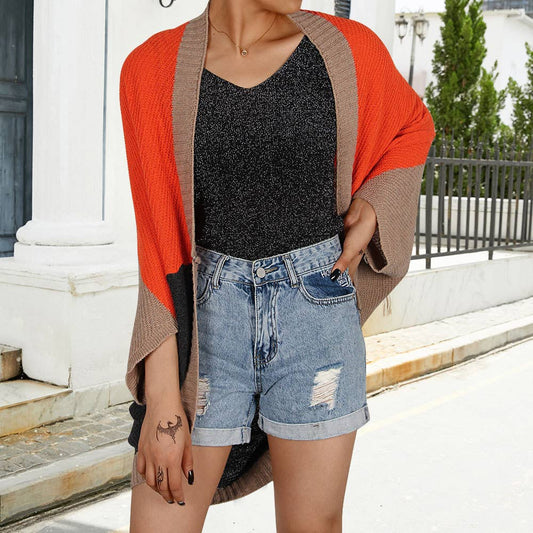 COLOR-MATCHING LONG NO-BUTTON V-NECK CARDIGAN