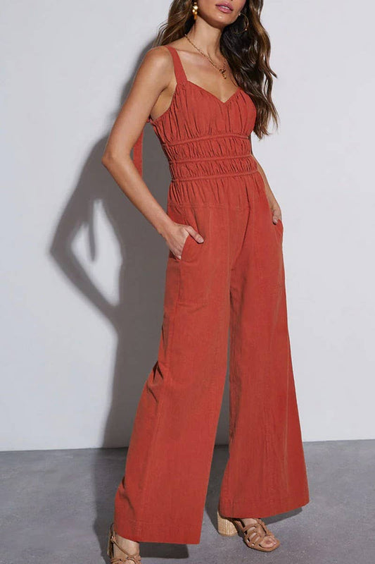 CWSJS1078_SOLID COLOR HOLIDAY SUSPENDER JUMPSUIT