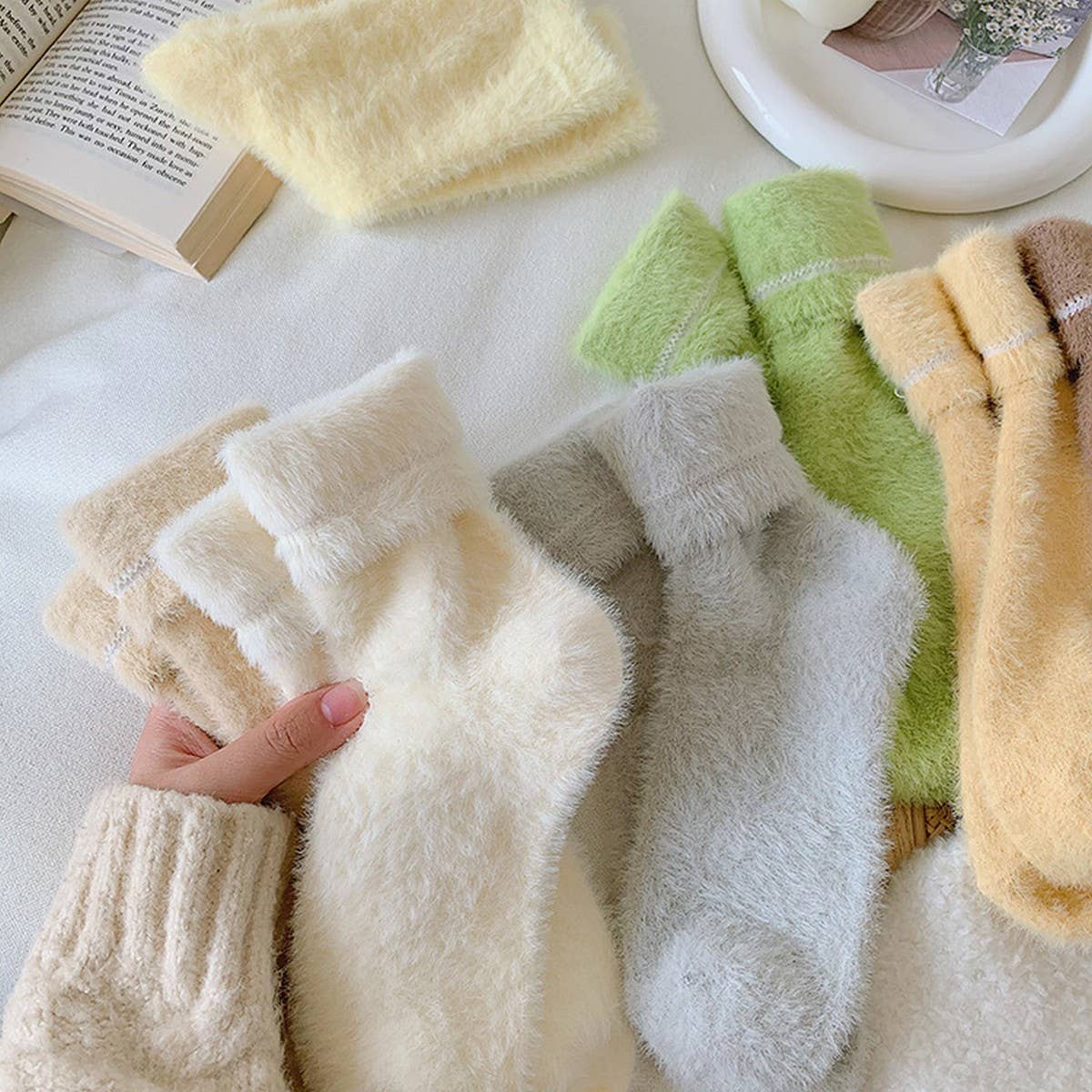 NEW AUTUMN AND WINTER CANDY COLOR THICK SOCKS