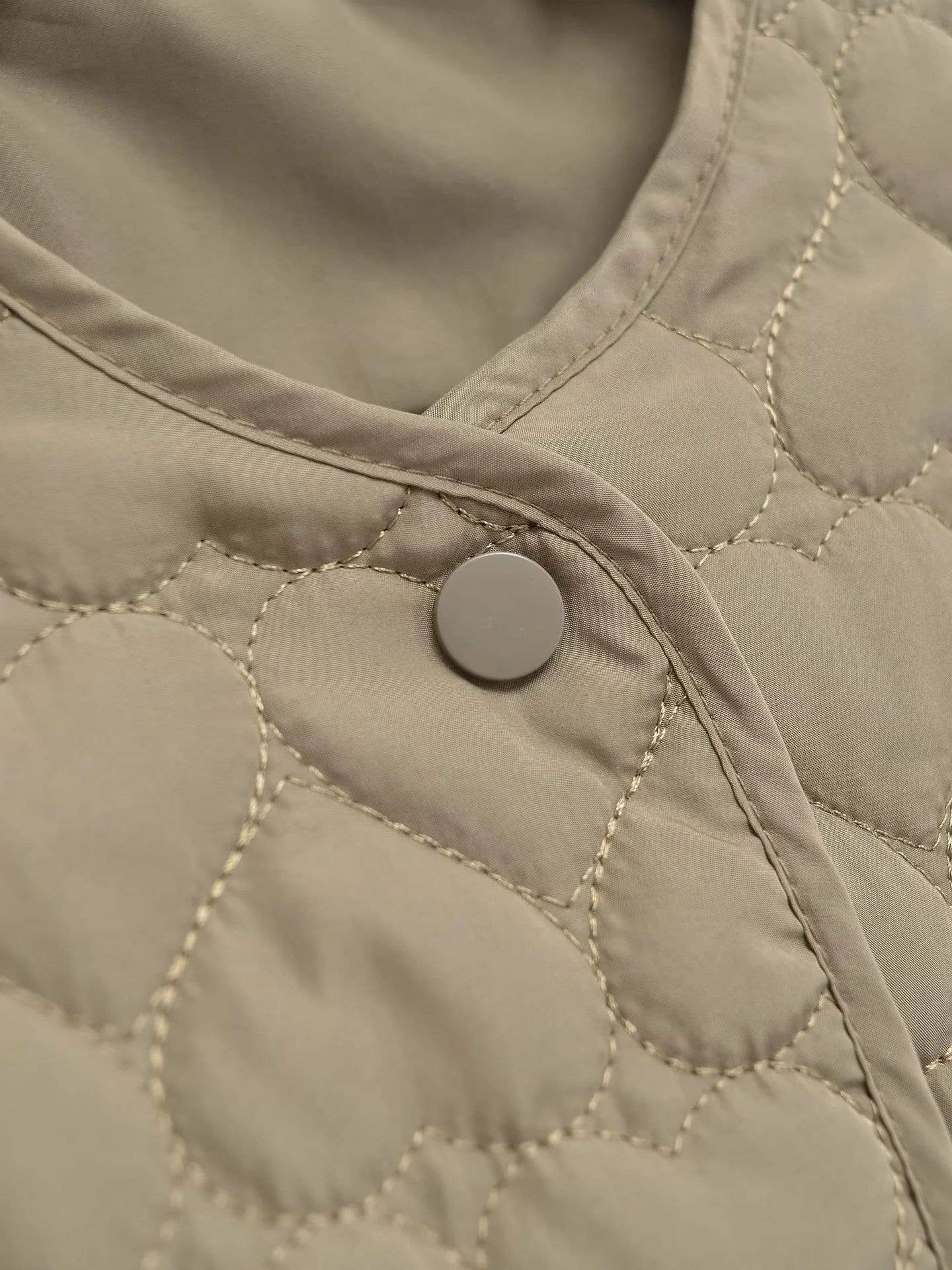 Button-down heart-shaped quilted cotton jacket
