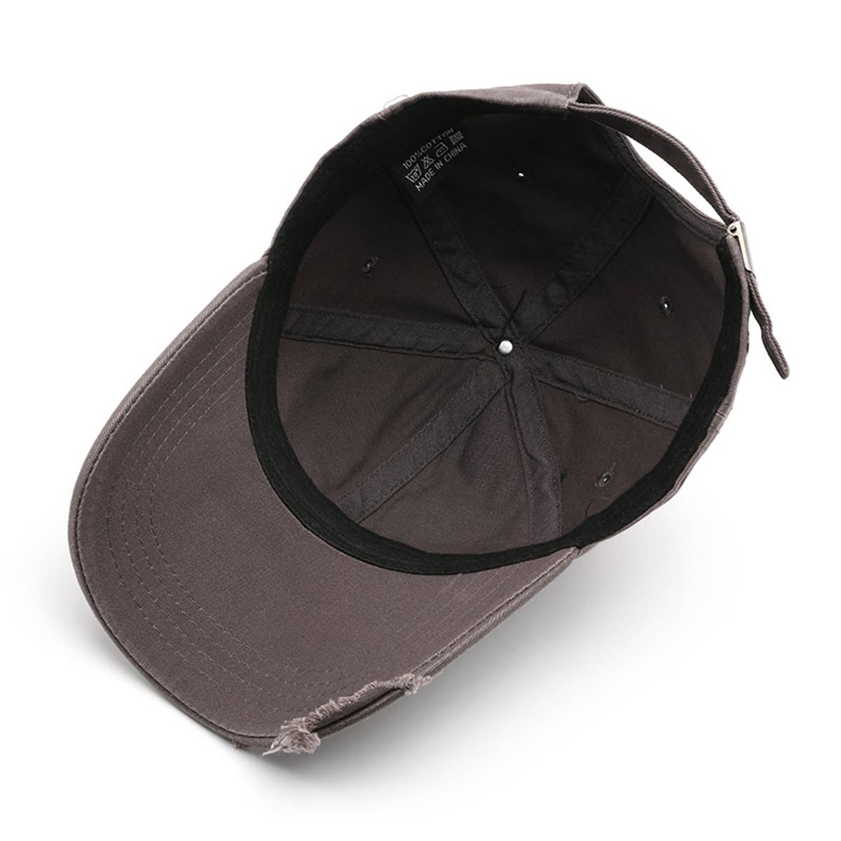Vintage Washed Distressed Hole Baseball Cap_CWAH0908