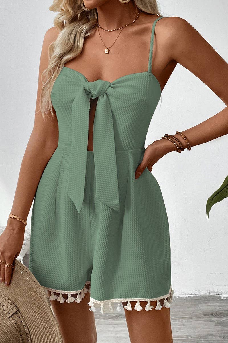 CWSJS1672_SOLID BOW TIE BACKLESS STRAP JUMPSUIT