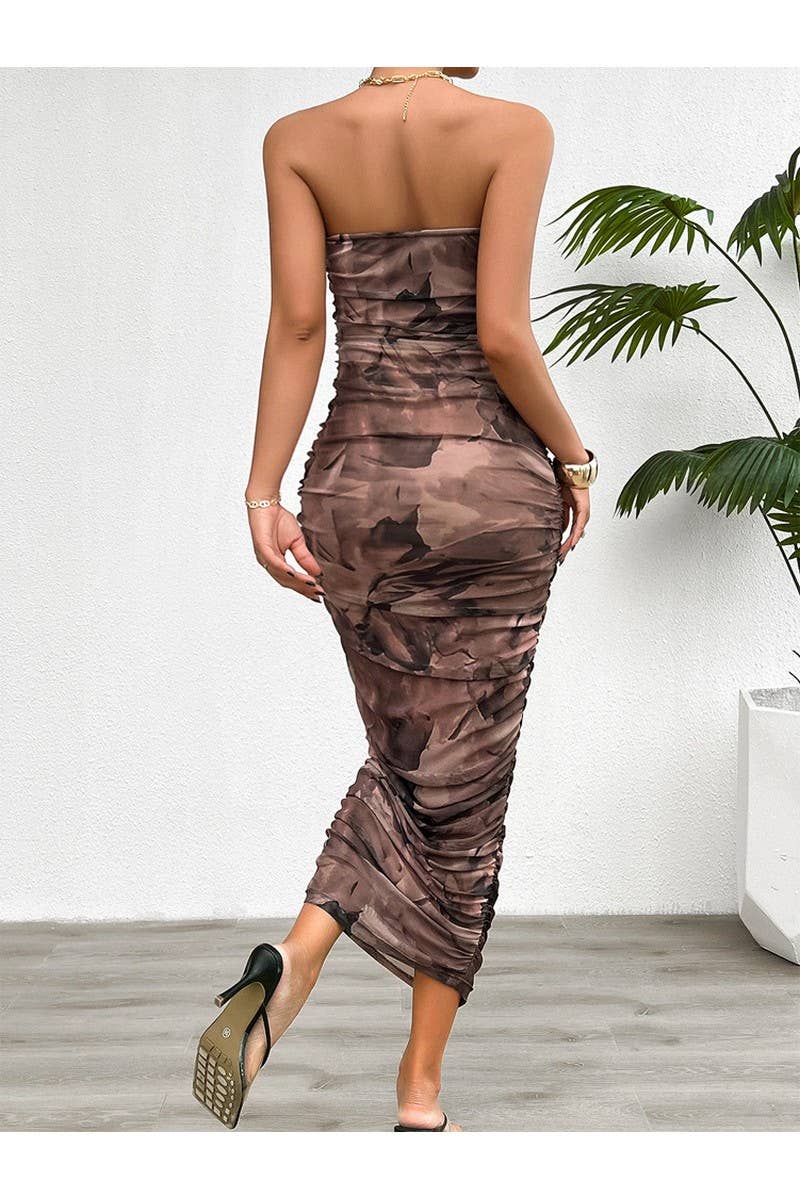 CWDMD2401_Sexy Strapless Tie Dye Maxi Dress
