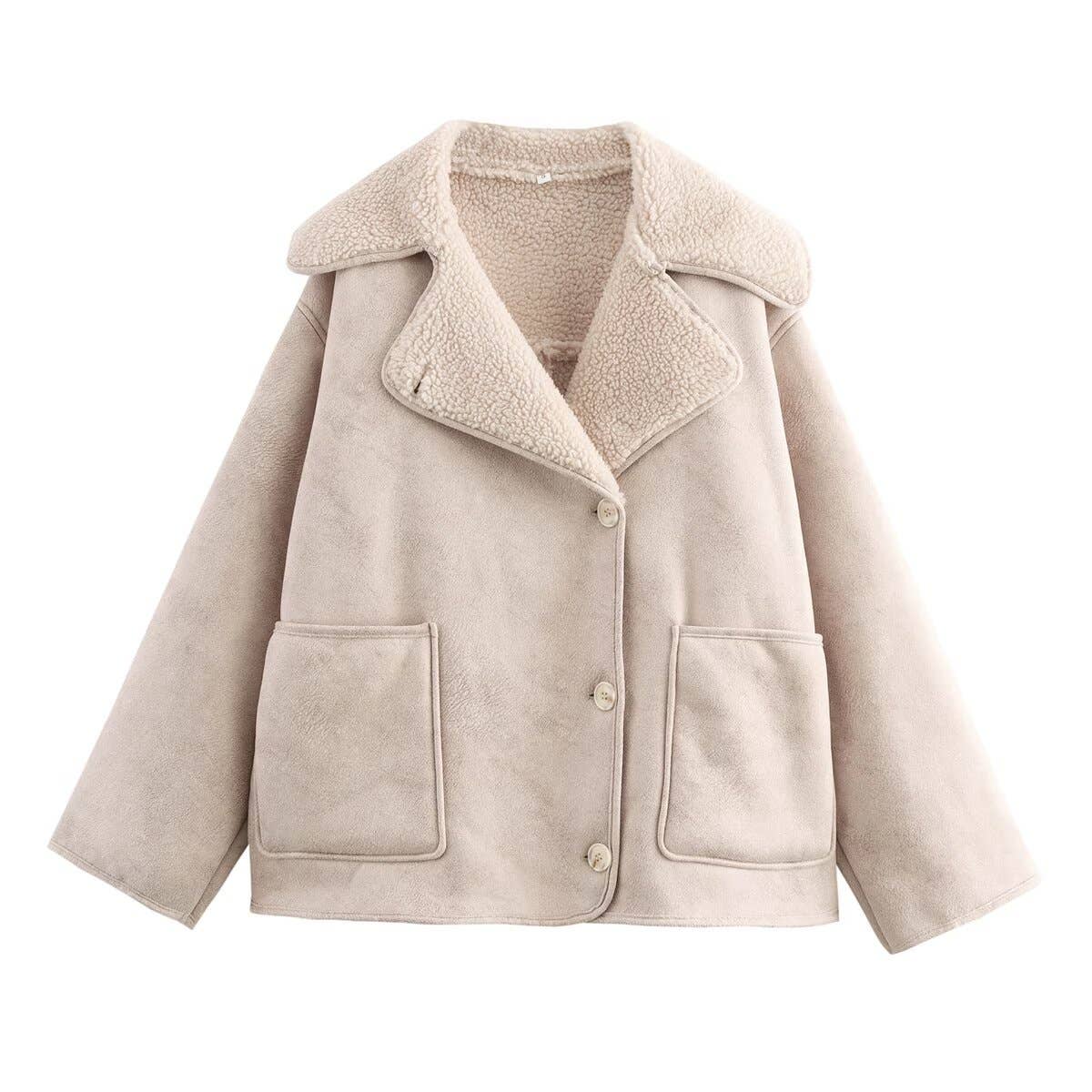 Fashionable fur one-piece loose thickened coat