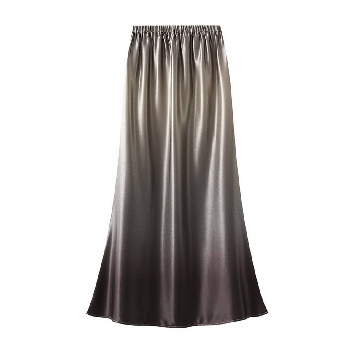 Satin High-Waist Fishtail Bodycon Midi Skirt