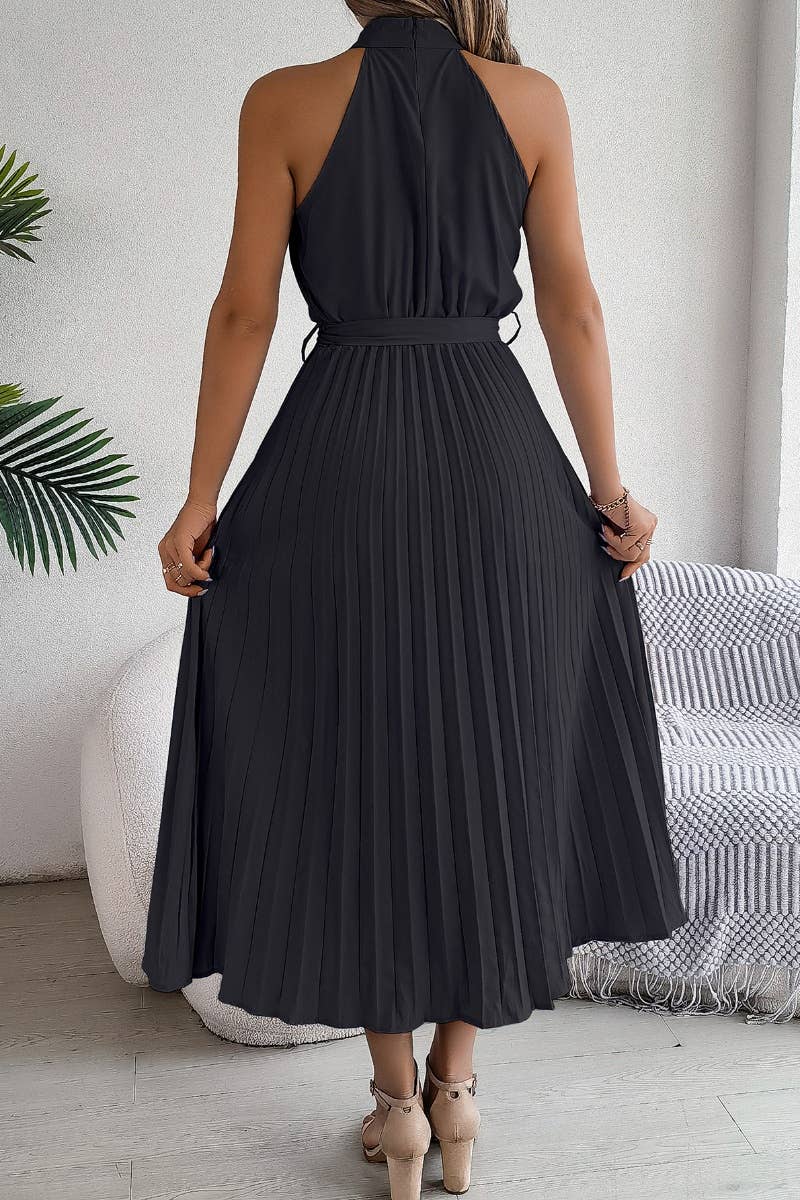 CWDMD2687_SUMMER SLEEVELESS SKIRT WITH WAIST PLEATED