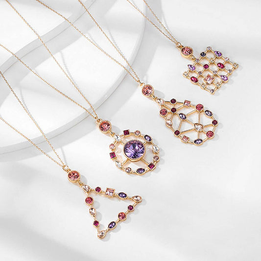 WOMEN'S FASHION COLORED RHINESTONE NECKLACE
