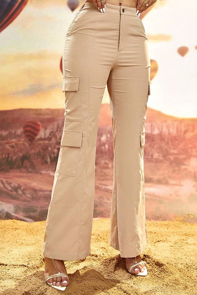 CWBMP0131_SUMMER CASUAL CARGO BELT WIDE LEG PANT LENGTH