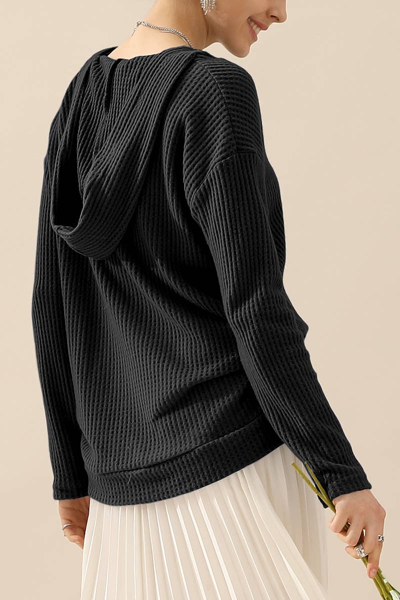 CWTTL1096_HOODIE AND POCKET PULLOVER V NECK SWEATER KNIT TO