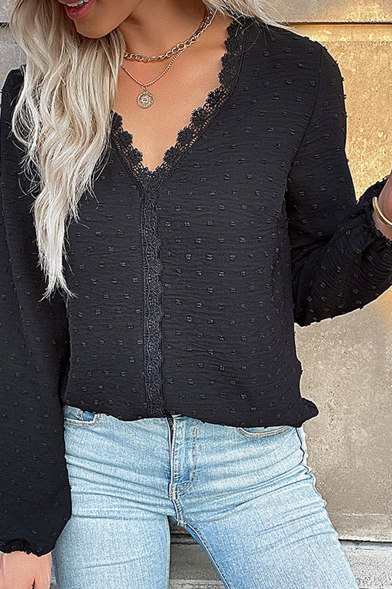 CWTBLL4040_SOLID LONG SLEEVE V-NECK SHIRT TOP