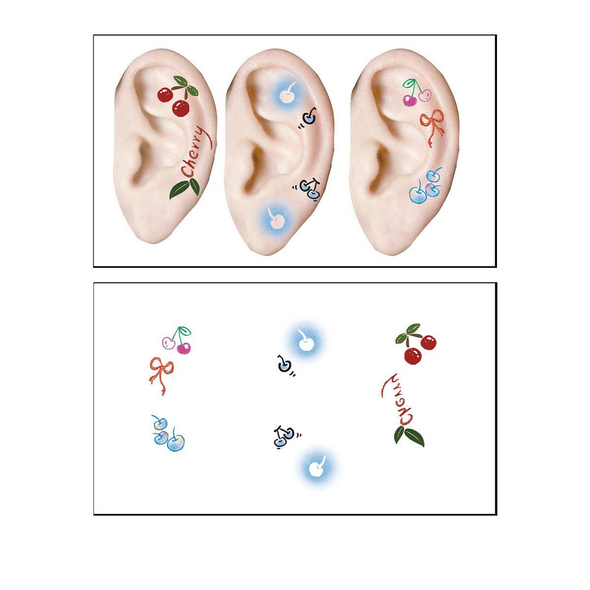 Waterproof Ear Tattoos ? Cute Cartoon Set