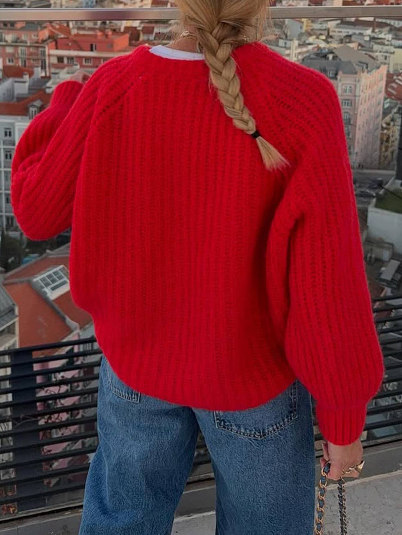 Casual long sleeve single breasted cardigan