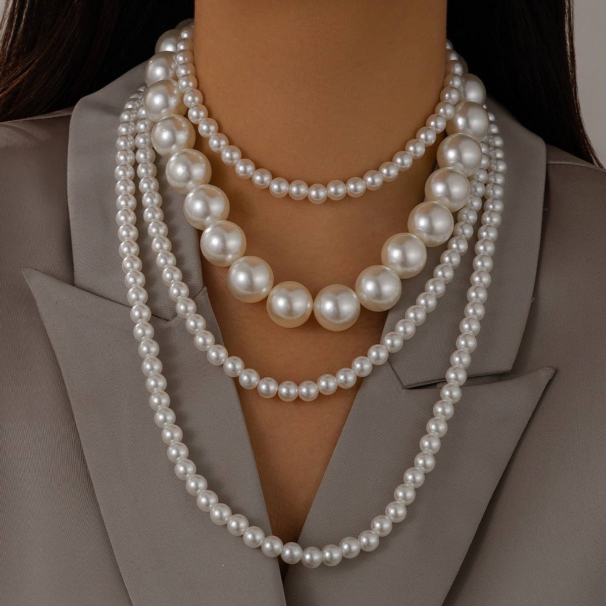 BIG ROUND BEAD IRREGULAR VERSATILE NECKLACE_CWMM3134