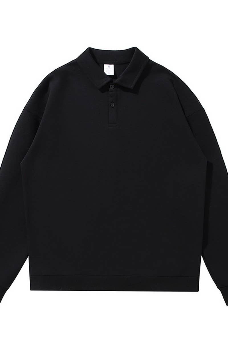 CWTBLL4169_LOOSE FIT LONG SLEEVE DROP SHOULDER POLO