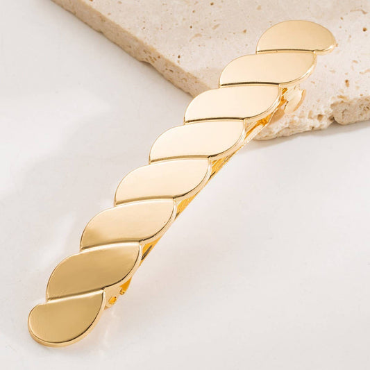 Sleek Beaded Metal Hair Clip for Braids & Buns_CWAHA6232