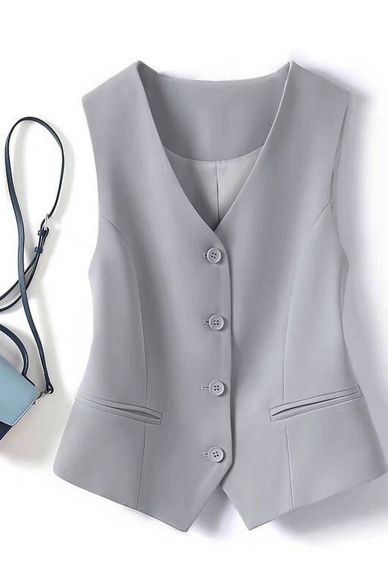 CWOV00108_SPRING AND AUTUMN SLIM OUTER LAYER SHORT VEST