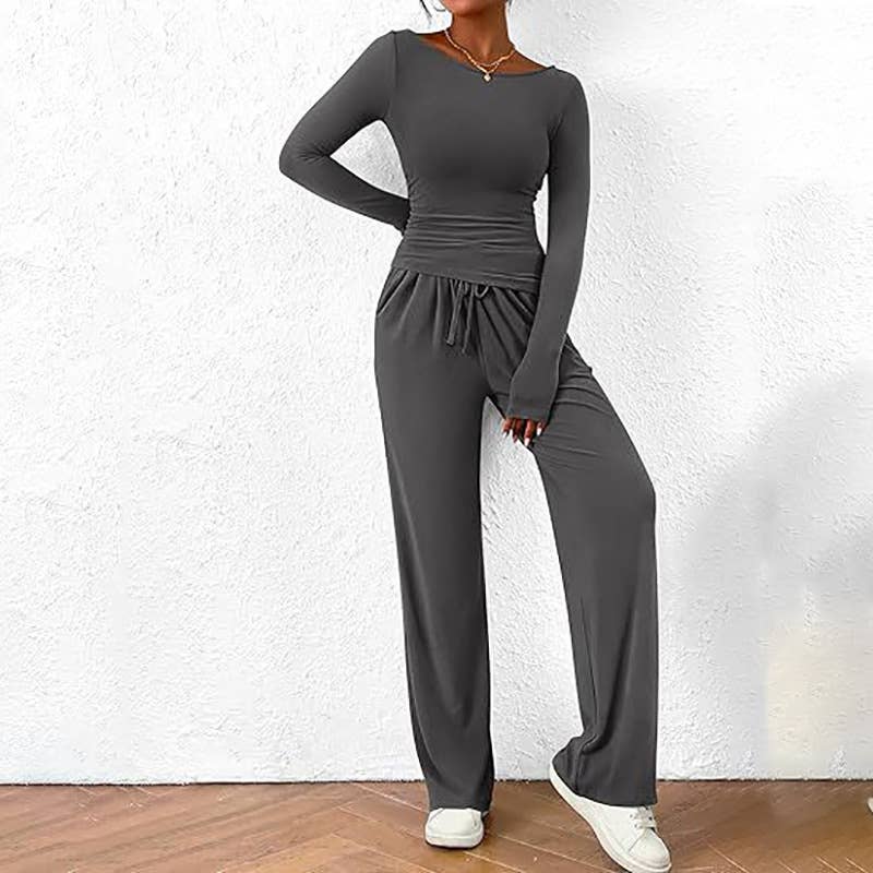 ASYMMETRICAL JACKET AND TROUSERS TWO-PIECE SET