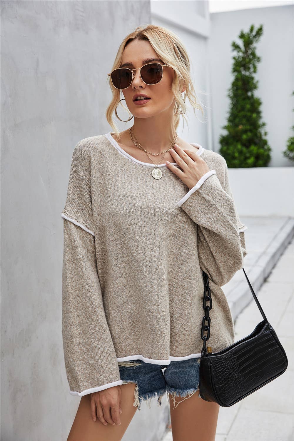 CWOSWL1043_Casual Crew Neck Pullover Long Sleeve Sweater
