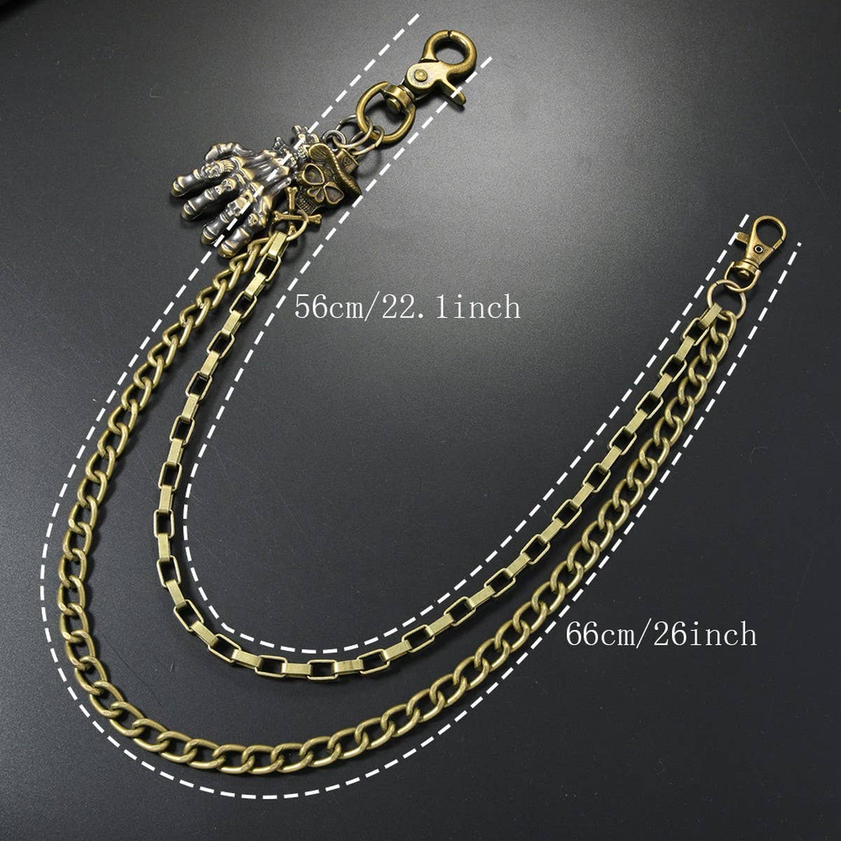 PUNK SKULL PENDANT MULTI-LAYERED TROUSER CHAIN_CWMM4883
