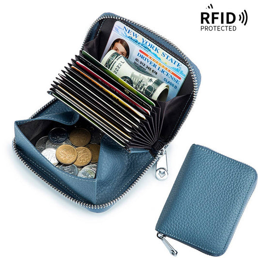 COIN PURSE ZIPPER GENUINE LEATHER CARD HOLDER_CWAB3831