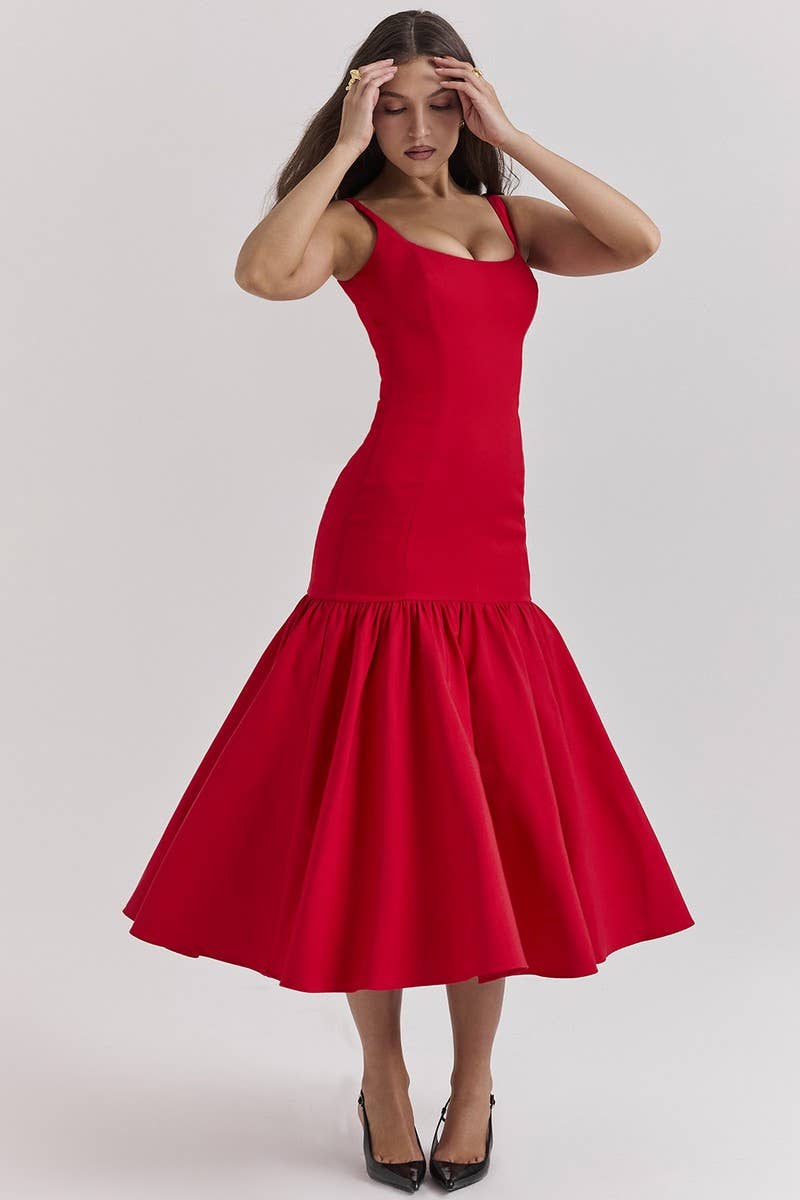 CWDMD5558_LOOSE FIT SPAGHETTI STRAP BACKLESS MAXI DRESS