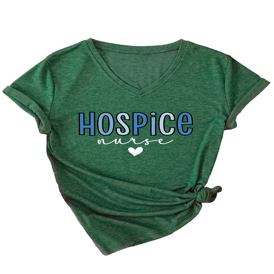 Heart Print V-Neck Tee ? Women¡¯s Casual Loose